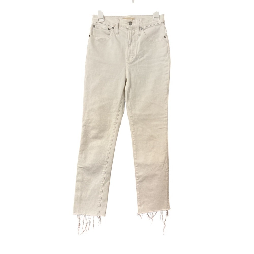 Madewell Jeans Womens 25 White The Perfect Vintage Fray Hem Denim Stretch